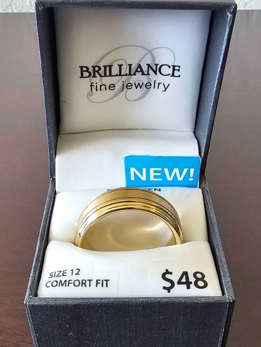 Brilliance Fine Jewelry Men's Gold Comfort Fit Ring - Gold